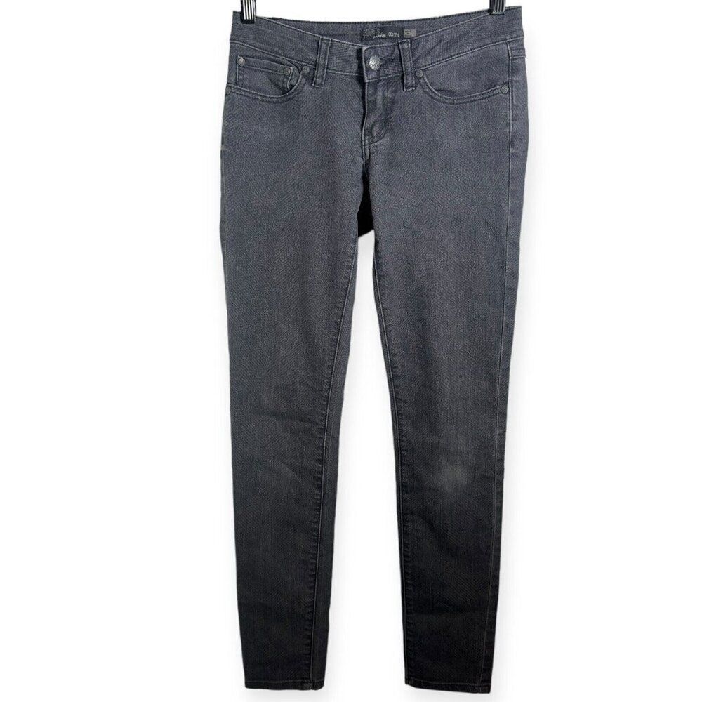 Prana Jeans Women's 00/24 XXS Kayla Skinny  Outdoors Gray Patterned‎